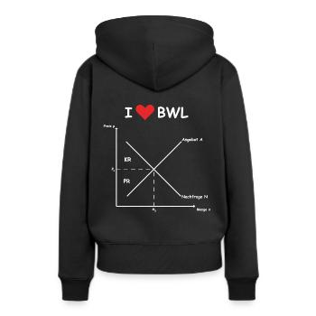 i love bwl weiss - Frauen Premium Bio Hoodie - Schwarz - Hinten - Julia (174cm)