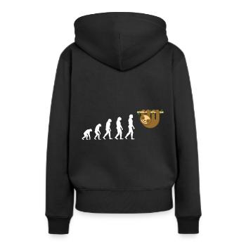 Evolution Paresse Paresse Animal Amour Amour Doux Amour - Sweat à capuche Premium bio Femme - noir - Dos - Julia (174cm)