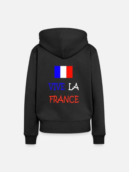 Frankreich - Frauen Premium Bio Hoodie - Schwarz