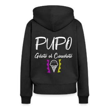 PUPO Cantante Gelato Italy Geschenk Lustig - Frauen Premium Bio Hoodie - Schwarz - Hinten - Julia (174cm)