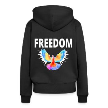Freedom Freiheit Taube Geschenk Lustig - Frauen Premium Bio Hoodie - Schwarz - Hinten - Julia (174cm)