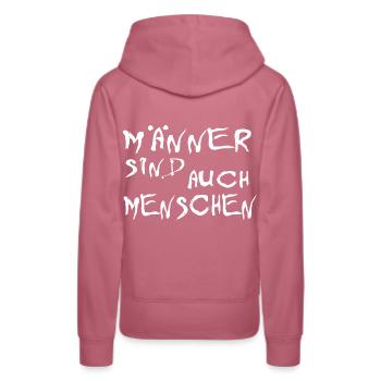 Maenner Menschen Gleichberechtigung Lustig geschen - Frauen Premium Bio Hoodie - Malve - Hinten - Isabella (175cm)