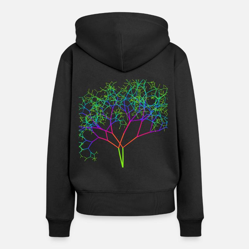 Arbre arc-en-ciel - Sweat à capuche Premium bio Femme - noir