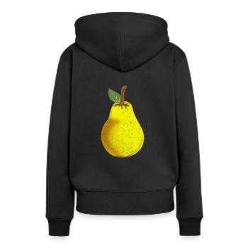 Poire juteuse - Sweat à capuche Premium bio Femme - noir - Dos - Julia (174cm)