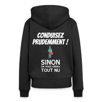 Ambulancier Humour - Conduisez prudemment ! - Sweat à capuche Premium bio Femme - noir - Dos - Julia (174cm)