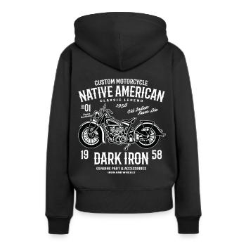 Dark Iron 2 - Sweat à capuche Premium bio Femme - noir - Dos - Julia (174cm)