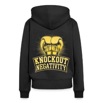 Knockout Negativity Boxer Sports Musculation - Sweat à capuche Premium bio Femme - noir - Dos - Julia (174cm)