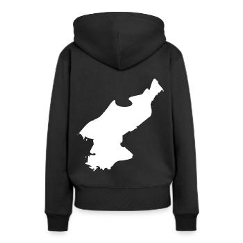 Drapeau de la carte de la Corée du Nord - Sweat à capuche Premium bio Femme - noir - Dos - Julia (174cm)