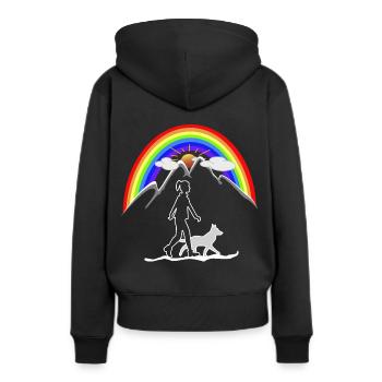 Woman with Dog Rainbow - Women’s Premium Organic Hoodie - black - Back - Julia (174cm)