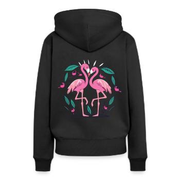 Trust and Affection - Flamingos of Love - Women’s Premium Organic Hoodie - black - Back - Julia (174cm)