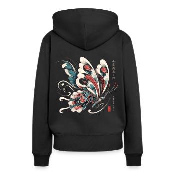 Cherry Blossom Butterfly: Japanese Aesthetic - Women’s Premium Organic Hoodie - black - Back - Julia (174cm)