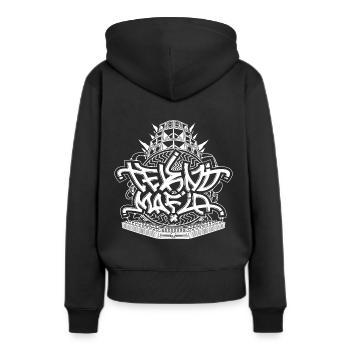 Tekno Mafia 23 Free Party - Sweat à capuche Premium bio Femme - noir - Dos - Julia (174cm)