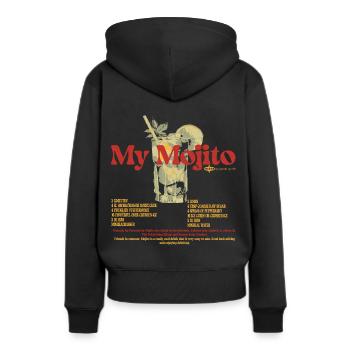 My Mojito Rezept. Das perfekte Sommergeschenk - Frauen Premium Bio Hoodie - Schwarz - Hinten - Julia (174cm)