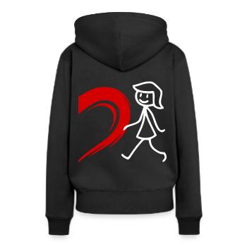 Tee-shirt partenariat partenariat looklook - Sweat à capuche Premium bio Femme - noir - Dos - Julia (174cm)