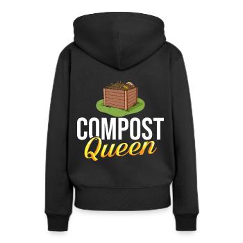 Kompostierung Kompost Wurm Abfall - Frauen Premium Bio Hoodie - Schwarz - Hinten - Julia (174cm)
