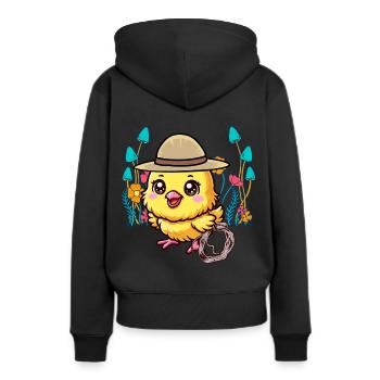 animaux mignons poussin wild west enfants enfant - Sweat à capuche Premium bio Femme - noir - Dos - Julia (174cm)