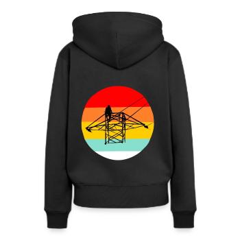 Électricien cadeau cadeau prise électrique - Sweat à capuche Premium bio Femme - noir - Dos - Julia (174cm)
