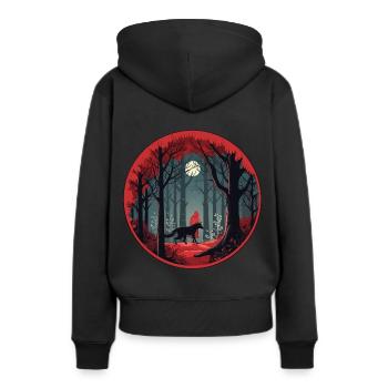 Rotkäppchen - Frauen Premium Bio Hoodie - Schwarz - Hinten - Julia (174cm)
