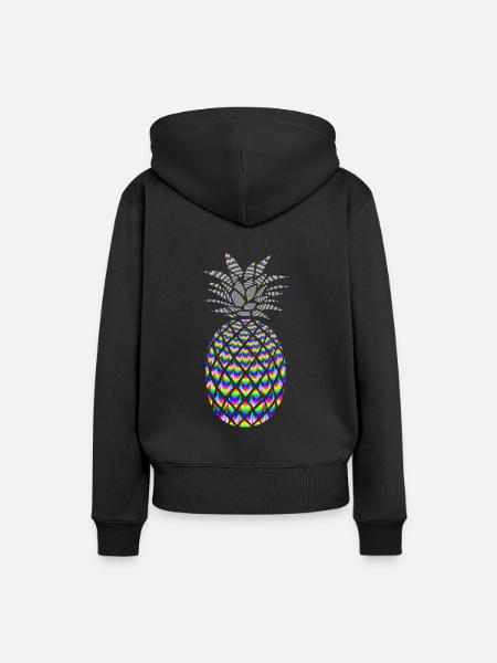 PSYCHEDELISCHE ANANAS - Frauen Premium Bio Hoodie - Schwarz