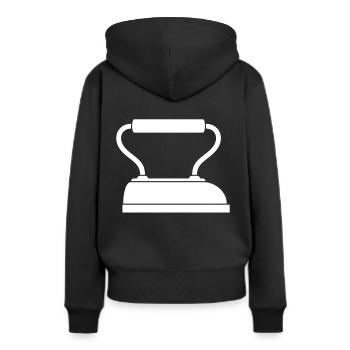 fer - Sweat à capuche Premium bio Femme - noir - Dos - Julia (174cm)