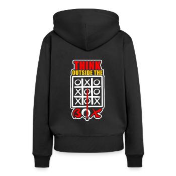 Cooler Spruch - Frauen Premium Bio Hoodie - Schwarz - Hinten - Julia (174cm)