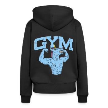 GYM - Sweat à capuche Premium bio Femme - noir - Dos - Julia (174cm)
