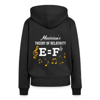 Musik Relativitätstheorie / Musiker Geschenkidee - Frauen Premium Bio Hoodie - Schwarz - Hinten - Julia (174cm)
