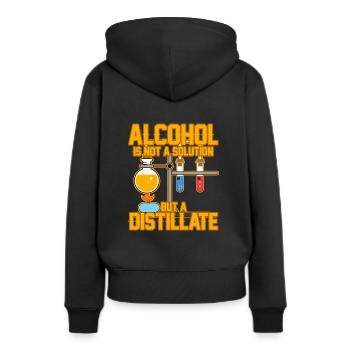 alcool - Sweat à capuche Premium bio Femme - noir - Dos - Julia (174cm)