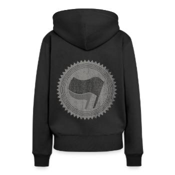 ANTIFA - Frauen Premium Bio Hoodie - Schwarz - Hinten - Julia (174cm)