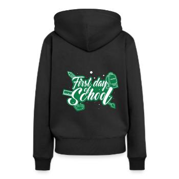 Scolarisation - premier jour d'école - Sweat à capuche Premium bio Femme - noir - Dos - Julia (174cm)