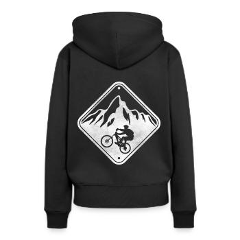 Fahrrad Mountainbike MTB Sportlich Biker sportlich - Frauen Premium Bio Hoodie - Schwarz - Hinten - Julia (174cm)