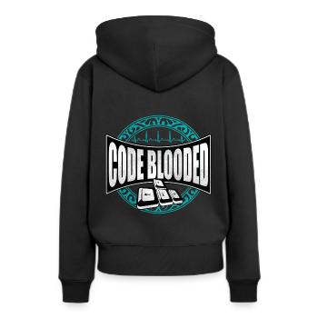 programmeur - Sweat à capuche Premium bio Femme - noir - Dos - Julia (174cm)
