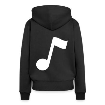 note de musique - Sweat à capuche Premium bio Femme - noir - Dos - Julia (174cm)