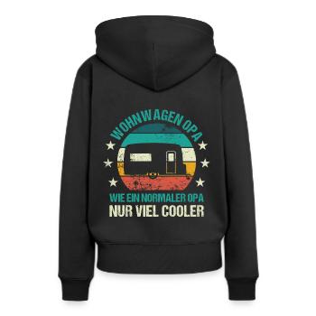 Camping Wohnwagen Opa Camper - Frauen Premium Bio Hoodie - Schwarz - Hinten - Julia (174cm)