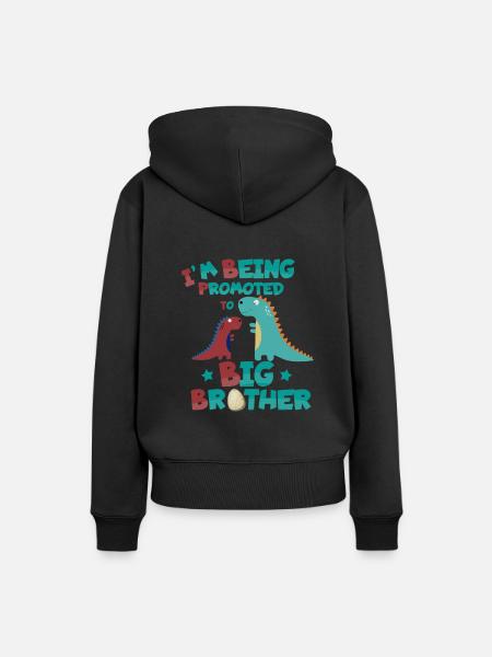 Großer Bruder Dinosaurier Brüder - Frauen Premium Bio Hoodie - Schwarz