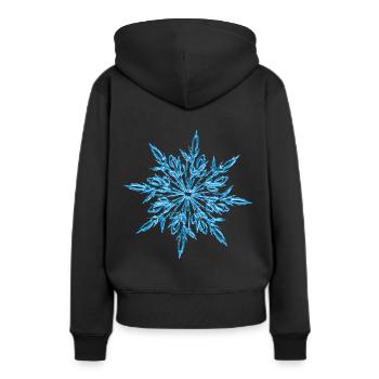 Schneeflocke Eiskristall Winter - Frauen Premium Bio Hoodie - Schwarz - Hinten - Julia (174cm)