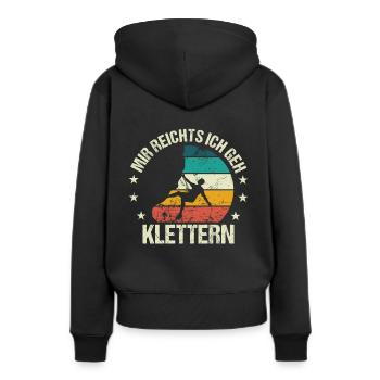 Klettern Boulderer Kletterer Bouldern Spruch - Frauen Premium Bio Hoodie - Schwarz - Hinten - Julia (174cm)