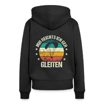 Gleitschirmfliegen Gleiten Paragleiten Gleitsegeln - Frauen Premium Bio Hoodie - Schwarz - Hinten - Julia (174cm)
