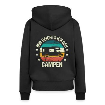 Mir reichts ich geh Campen Wohnmobil - Frauen Premium Bio Hoodie - Schwarz - Hinten - Julia (174cm)