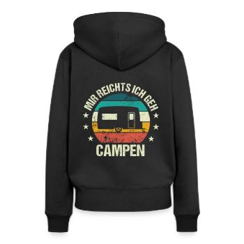 Mir reichts ich geh Campen Wohnwagen Camper - Frauen Premium Bio Hoodie - Schwarz - Hinten - Julia (174cm)