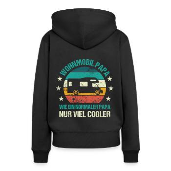 Wohnmobil Papa Camper Vater Campingplatz Vatertag - Frauen Premium Bio Hoodie - Schwarz - Hinten - Julia (174cm)