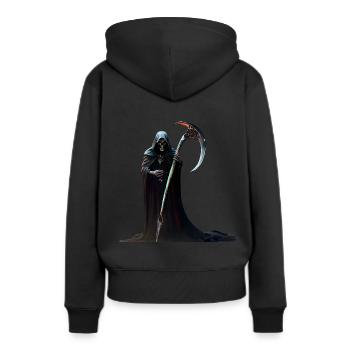 Faucheuse - Sweat à capuche Premium bio Femme - noir - Dos - Julia (174cm)