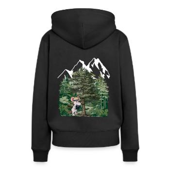 Forêt Tyrolienne, Souris, Gentiane, Alpes, Alm, Nature, Forêt - Sweat à capuche Premium bio Femme - noir - Dos - Julia (174cm)