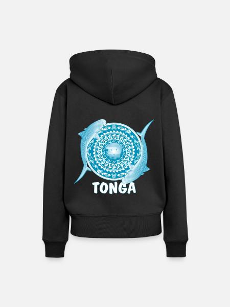 Tonga Tigerhai - Frauen Premium Bio Hoodie - Schwarz