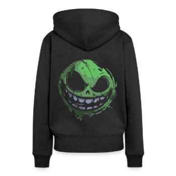 Spooky Face - Halloween Trick or Treat - Sweat à capuche Premium bio Femme - noir - Dos - Julia (174cm)