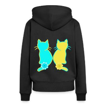 Chat domestique chats chat animaux Ukraine - Sweat à capuche Premium bio Femme - noir - Dos - Julia (174cm)