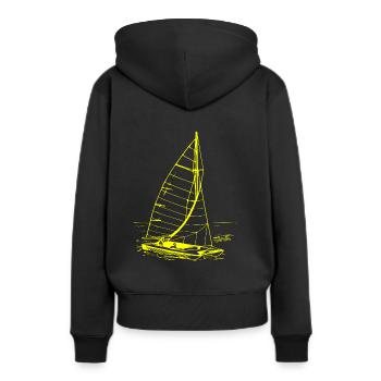 Catamaran - Sweat à capuche Premium bio Femme - noir - Dos - Julia (174cm)