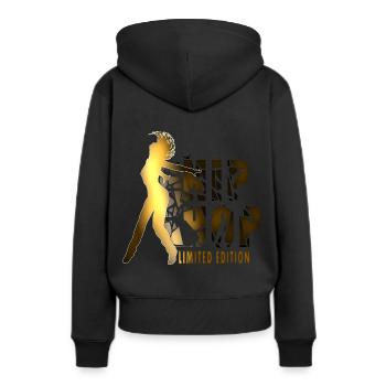 Beat Hip Hop bboy - Frauen Premium Bio Hoodie - Schwarz - Hinten - Julia (174cm)