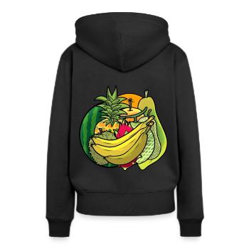 Sommer Vitamine Obst Früchte Erfrischung Diät - Frauen Premium Bio Hoodie - Schwarz - Hinten - Julia (174cm)