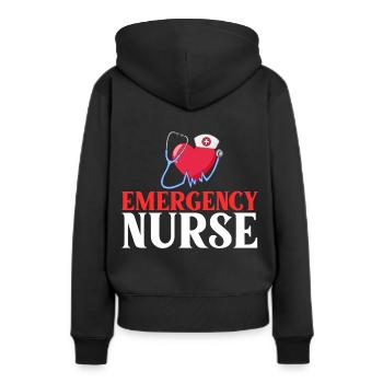 Infirmière d’urgence Premiers soins - Sweat à capuche Premium bio Femme - noir - Dos - Julia (174cm)